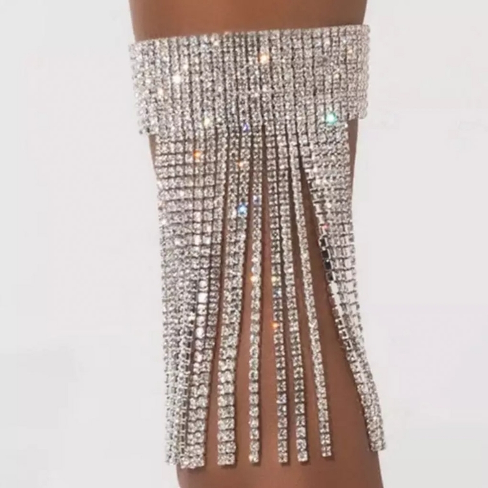 ๐2 Luxury Rhinestone Frindge Tassel Anklets - Picture 2 of 7